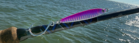 Clarkspoon pink stick jig with water background