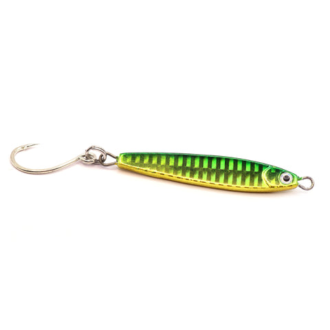 Stick Jig with In-Line Single Hook - Green/Chartreuse - 2 Sizes - Clarkspoon Fishing Lures