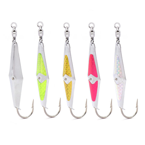 1 Spoon-Squid w/ Ball Bearing Swivel - 5 Pack - Clarkspoon Fishing Lures