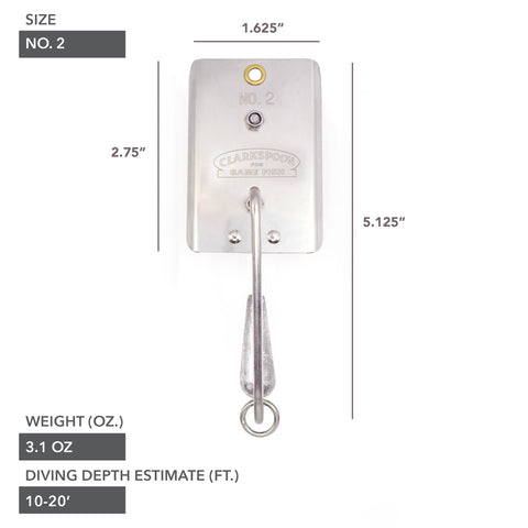 Size 2 Diving Planer - Clarkspoon Fishing Lures