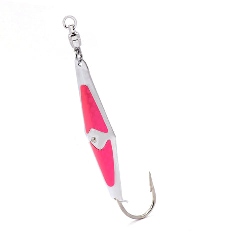 Spoon-Squid w/ Ball Bearing Swivel - Pink Flash - 3 Sizes - Clarkspoon Fishing Lures