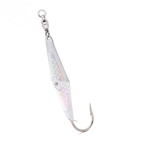Spoon-Squid w/ Ball Bearing Swivel - Silver Flash - 3 Sizes - Clarkspoon Fishing Lures