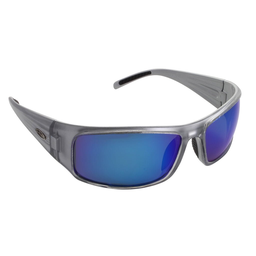 Sea Striker Thresher Sunglasses - 0271 - Crystal Silver Frame / Blue Mirror  Lens, Clarkspoon