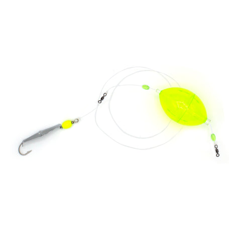 Bubble Buster Rig - Weighted Clarkspoon with Chartreuse Bubble Float - Clarkspoon Fishing Lures
