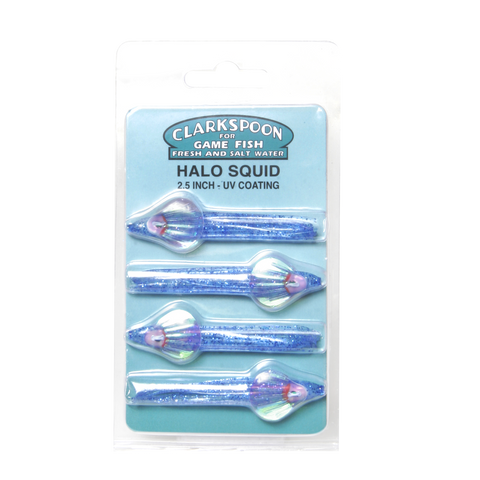 Halo Squid CSFS25-BL Blue 2.5" - 4 Pack - Clarkspoon Fishing Lures