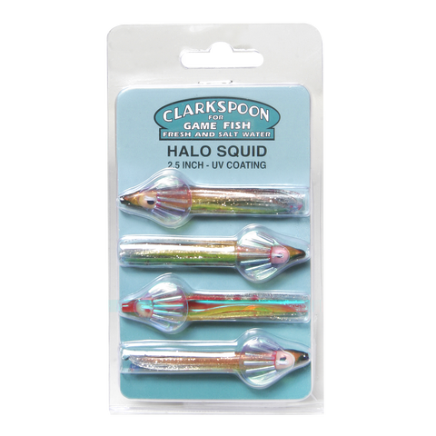 Halo Squid CSFS25-SQ Squid 2.5" - 4 Pack - Clarkspoon Fishing Lures