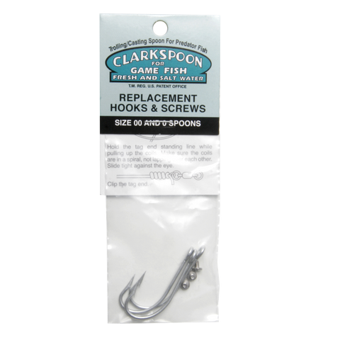 Replacement Hooks - Size 00 and 0 Spoon - Clarkspoon Fishing Lures