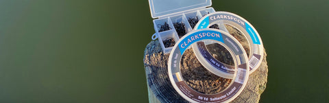 Clarkspoon fishing swivels and leader material on pylon