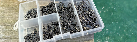 Fishing swivel kit on dock