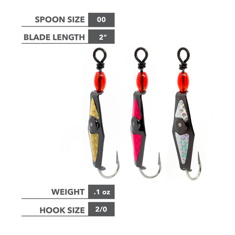 Size 00 Black Chrome Clarkspoon three pack size chart