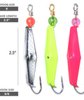 Clarkspoon 3 Pack - Hammer Scale, Chartreuse, and Pink - Clarkspoon Fishing Lures