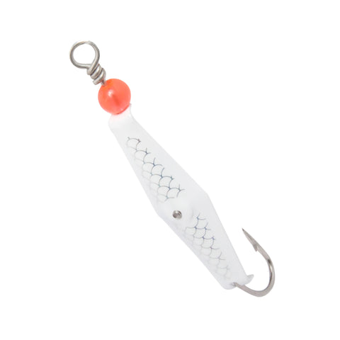 Size 0 Clarkspoon - White/Fish Scale - Clarkspoon Fishing Lures