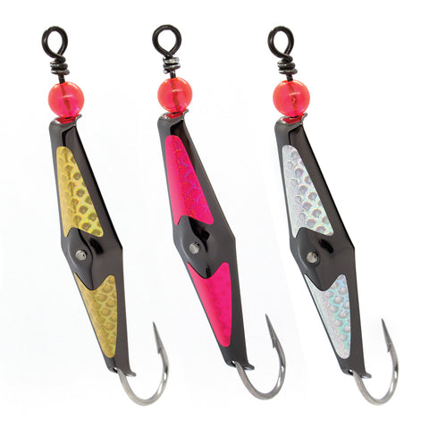 Size 0 black chrome Clarkspoon three pack lure kit