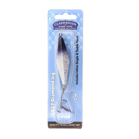 cumbrian museum fishing lure Clarkspoon 1927 Diamond Jig in Silver and Black