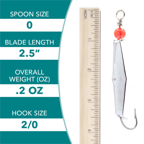 Size 0 Original Clarkspoon - Chrome - Clarkspoon Fishing Lures