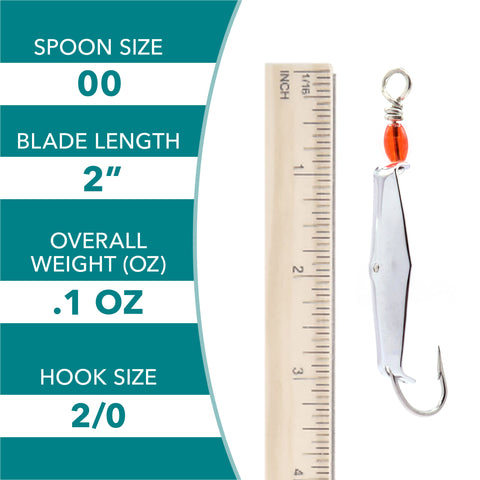 Size 00 Original Clarkspoon - Chrome - Clarkspoon Fishing Lures