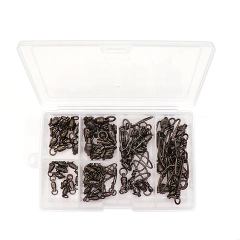 Ball Bearing Snap Swivel 60 pc Assortment - Full Stainless Steel Construction - Clarkspoon Fishing Lures