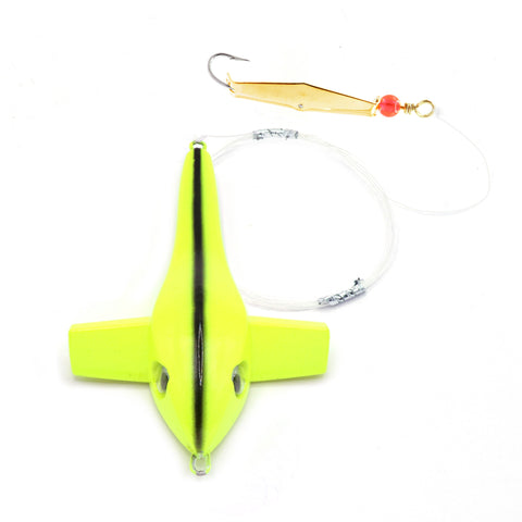 Chartreuse Bird Rig - Size 0 Gold Clarkspoon
