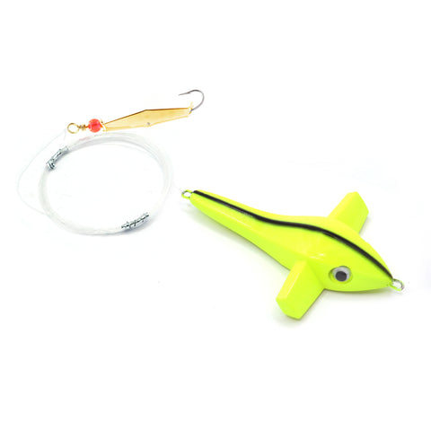 Chartreuse Bird Rig - Size 0 Gold Clarkspoon