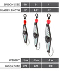 Black Chrome Silver Flash Clarkspoon size chart