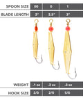 Clarkspoon size chart gold trolling spoons