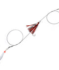 Mackerel rig with red and silver fishing duster