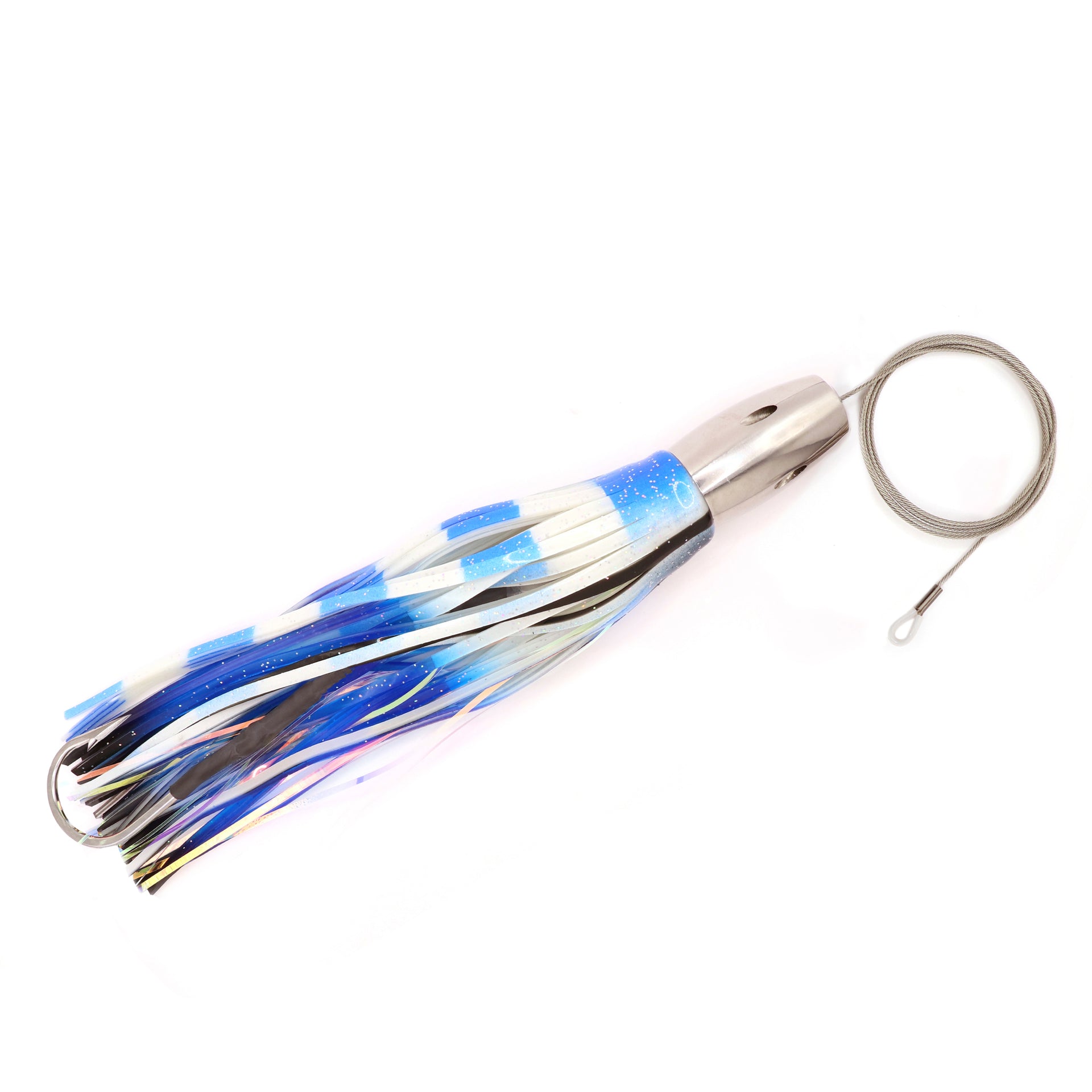 diamond fishing products wahoo lures Rigged Trolling Lure Multi-jointed Fish Fishing Lure crimped for strength bulk spool Color:Dark Melon/Black Red Flake*