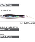 Stick Jig with In-Line Single Hook - Black/Silver - 2 Sizes - Clarkspoon Fishing Lures