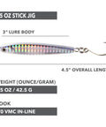 Stick Jig with In-Line Single Hook - Silver - 2 Sizes - Clarkspoon Fishing Lures