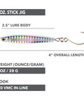 Stick Jig with In-Line Single Hook - Silver - 2 Sizes - Clarkspoon Fishing Lures