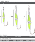 Spoon-Squid w/ Ball Bearing Swivel - Chartreuse Flash - 3 Sizes - Clarkspoon Fishing Lures