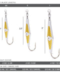 Spoon-Squid w/ Ball Bearing Swivel - Gold Flash - 3 Sizes - Clarkspoon Fishing Lures