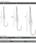 Spoon-Squid w/ Ball Bearing Swivel - Silver Flash - 3 Sizes - Clarkspoon Fishing Lures