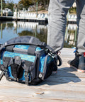 Calcutta tackle bag on the dock