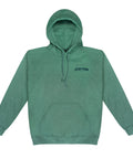 Green hoodie with Clarkspoon logo on a white background