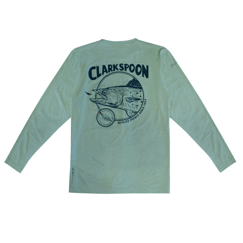 Clarkspoon Anetik performance shirt with Spanish mackerel in green