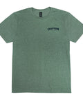 Green t-shirt with a Clarkspoon logo on a white background