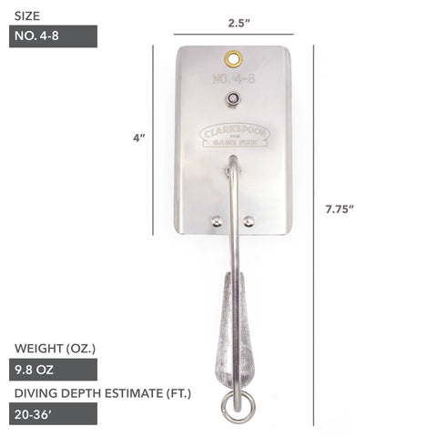 Size 4-8 Diving Planer - Clarkspoon Fishing Lures