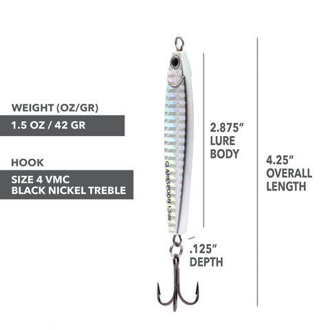Stick Jig 1.5oz - Silver - Clarkspoon Fishing Lures