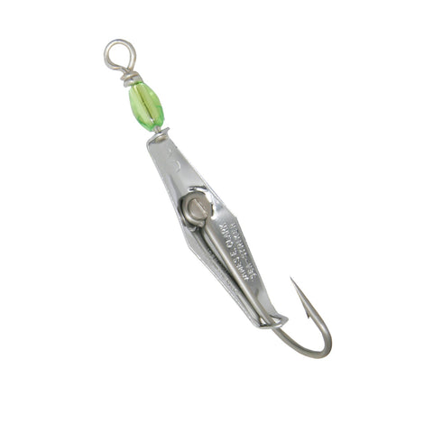 Flashspoon - Silver Clarkspoon with Chartreuse Flash Tape - 4 Sizes - Clarkspoon Fishing Lures