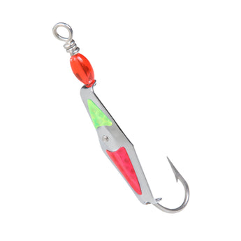 Flashspoon - Silver Clarkspoon with Charteuse & Pink Flash Tape - 4 Sizes - Clarkspoon Fishing Lures