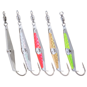 0 Spoon-Squid w/ Ball Bearing Swivel - 5 Pack - Clarkspoon Fishing Lures