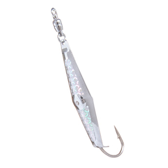 Spoon-Squid w/ Ball Bearing Swivel - Silver Flash - 3 Sizes - Clarkspoon Fishing Lures