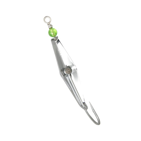 Flashspoon - Silver Clarkspoon with Chartreuse and Green Flash Tape - 2 Sizes - Clarkspoon Fishing Lures
