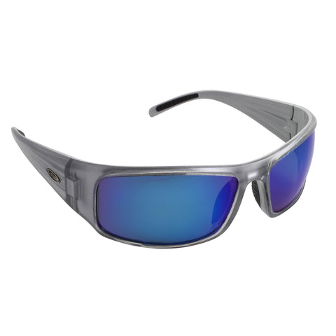 Sea Striker Thresher Sunglasses - 0271 - Crystal Silver Frame / Blue Mirror Lens - Clarkspoon Fishing Lures