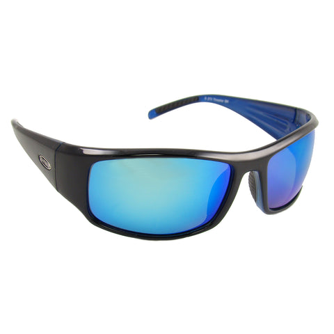Sea Striker Thresher Sunglasses - 0273 - Black Blue Frame / Blue Mirror Lens - Clarkspoon Fishing Lures