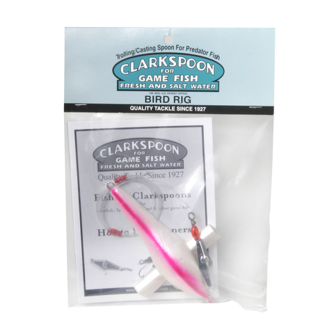 Bird Rig with White Bird and Silver Spoon BRW-00RBMS - Clarkspoon Fishing Lures