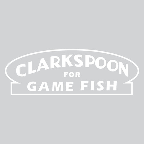 DECAL-4.25" x 1.5" - Clarkspoon Die-Cut Decal - White - Small - Clarkspoon Fishing Lures