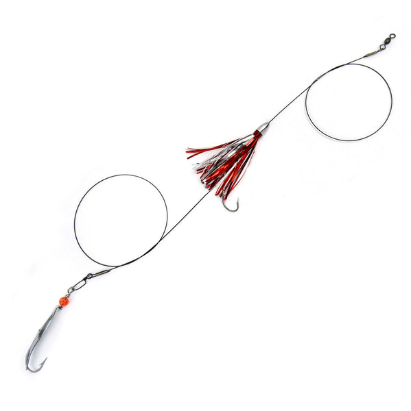 Mackerel Duster Rig MDRS-0RBMS Red & Silver - Clarkspoon Fishing Lures