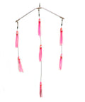 8" Mini Spreader Bar - Rigged w/ Pink Skirts and 0-RBMS Clarkspoon - Clarkspoon Fishing Lures